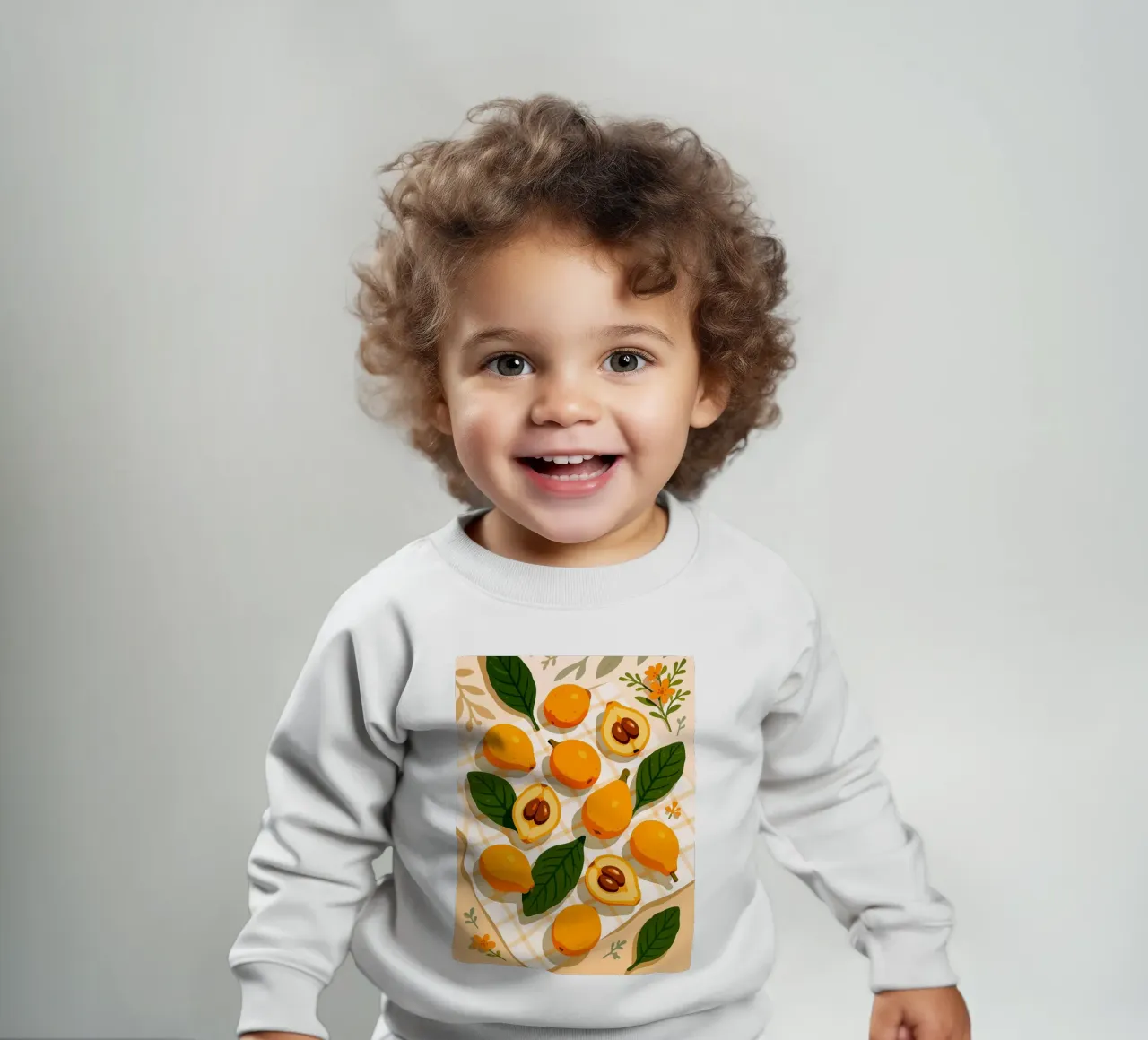 Nespola - Una tavola stilizzata felpa neonato da BasicShopByBell