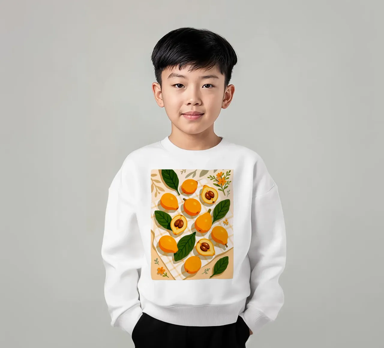 Níspero - Una mesa con estilo sudadera para niño de BasicShopByBell