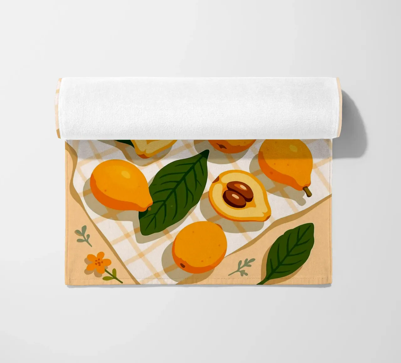 Nespola - Una tavola stilizzata telo mare da BasicShopByBell