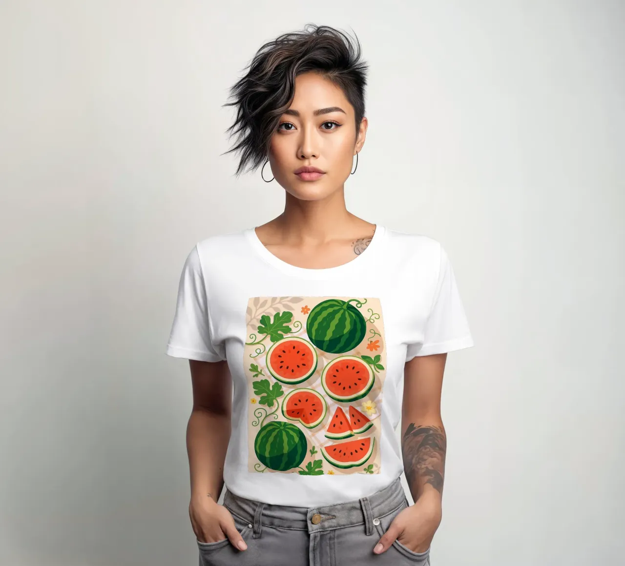 Sandía - Una mesa con estilo camiseta de mujer de BasicShopByBell