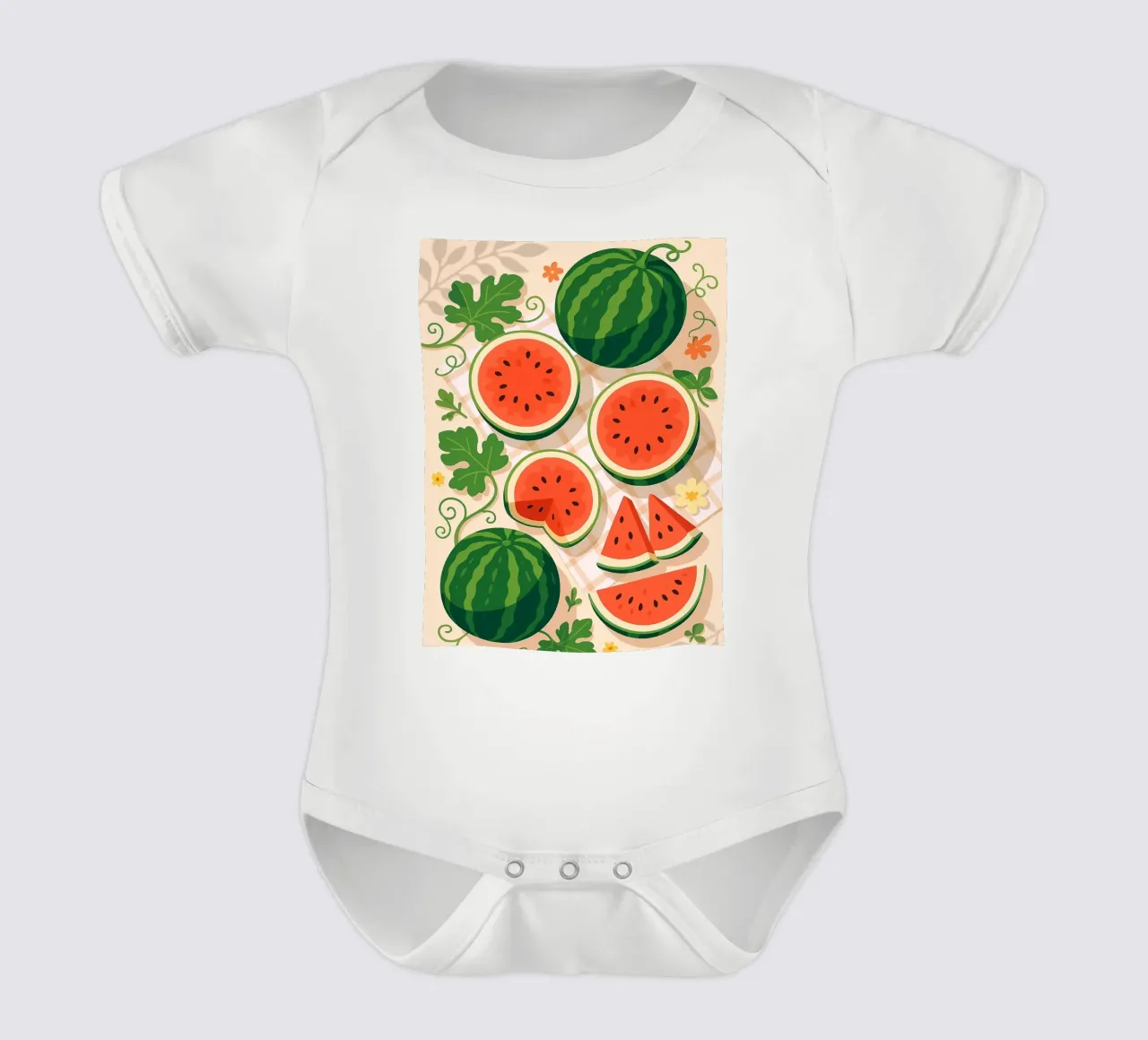 L'anguria - Una tavola stilizzata body neonato maniche corte da BasicShopByBell