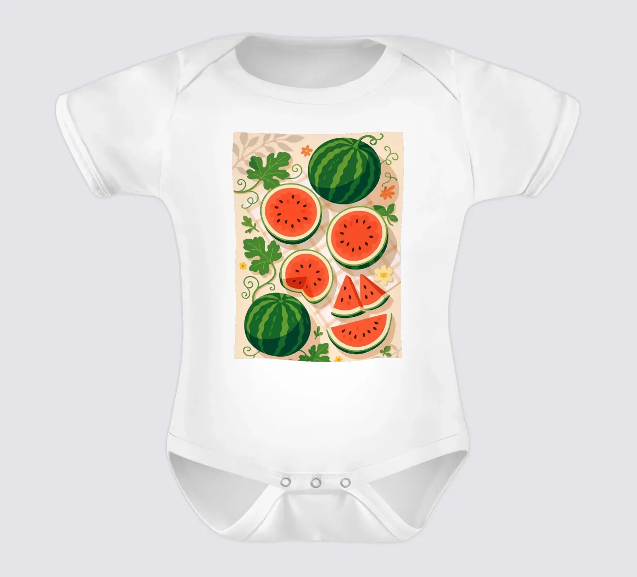 Sandía - Una mesa con estilo body de bebé de BasicShopByBell