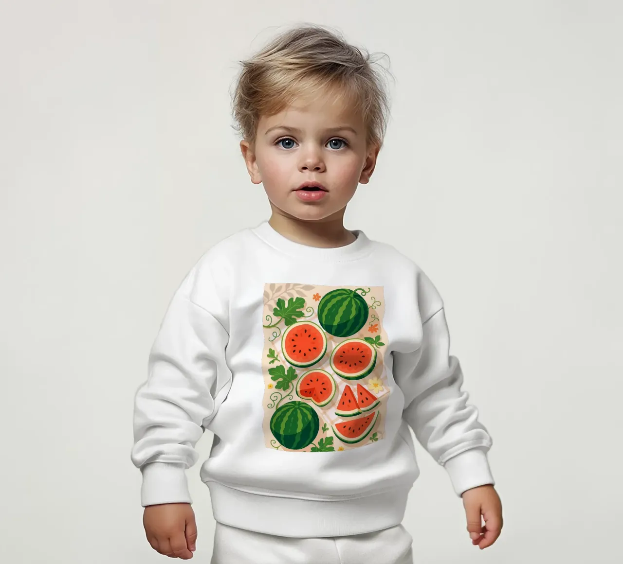 L'anguria - Una tavola stilizzata felpa neonato da BasicShopByBell