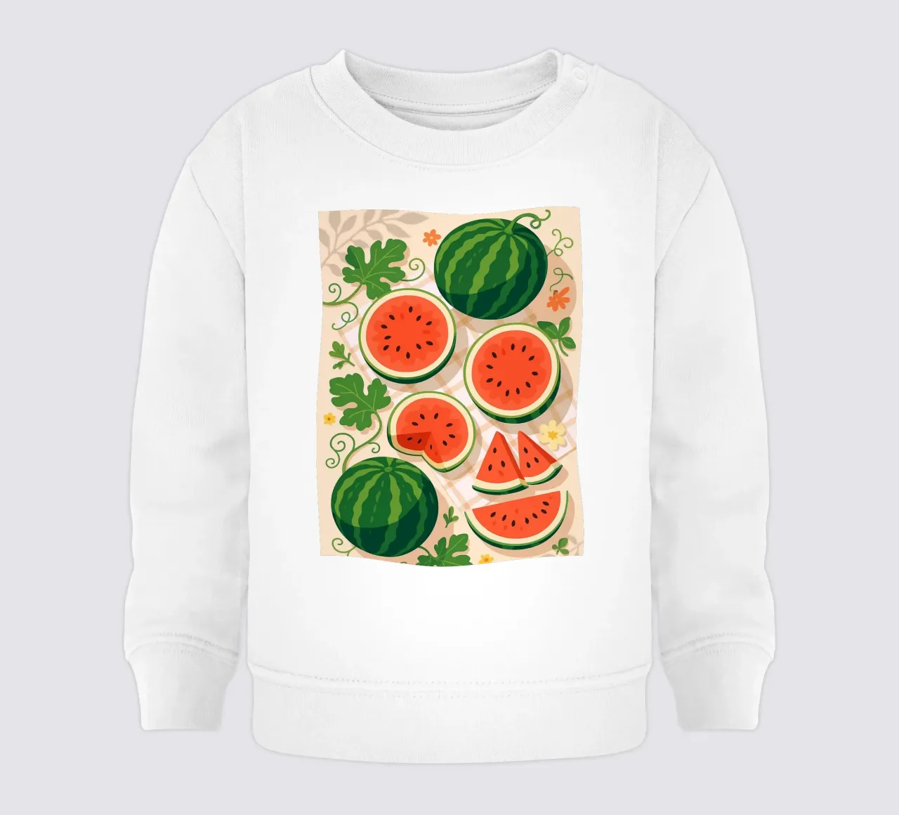 L'anguria - Una tavola stilizzata felpa neonato da BasicShopByBell