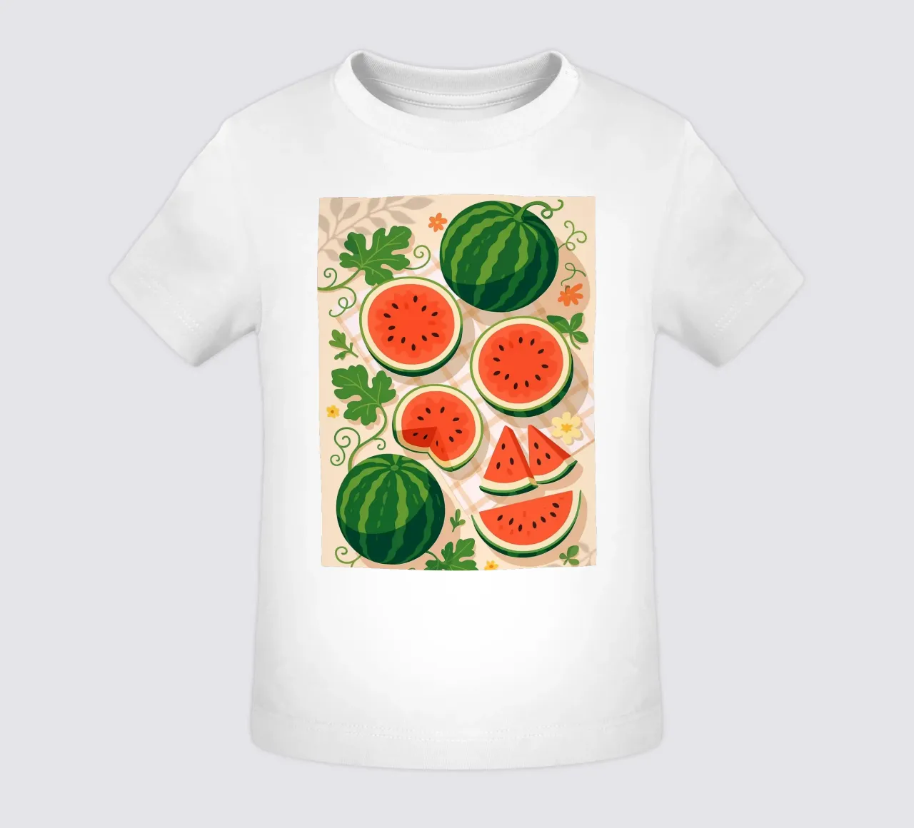 Sandía - Una mesa con estilo camiseta de bebé de BasicShopByBell