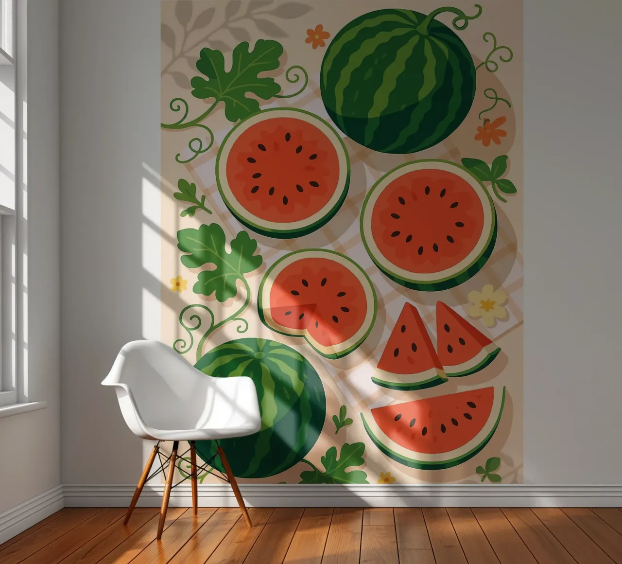 Sandía - Una mesa con estilo papel para pared de BasicShopByBell