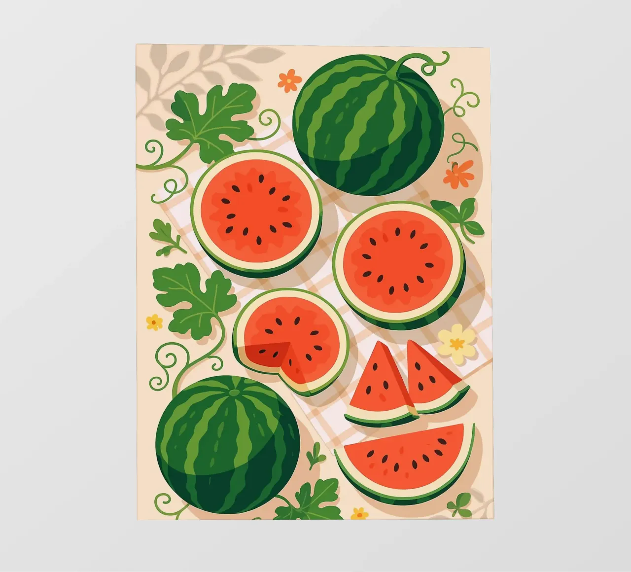 Sandía - Una mesa con estilo papel para pared de BasicShopByBell