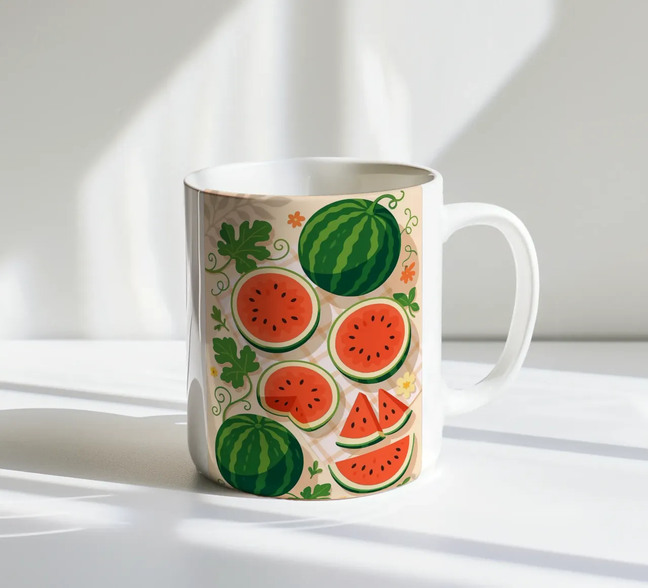 L'anguria - Una tavola stilizzata tazza in ceramica da BasicShopByBell
