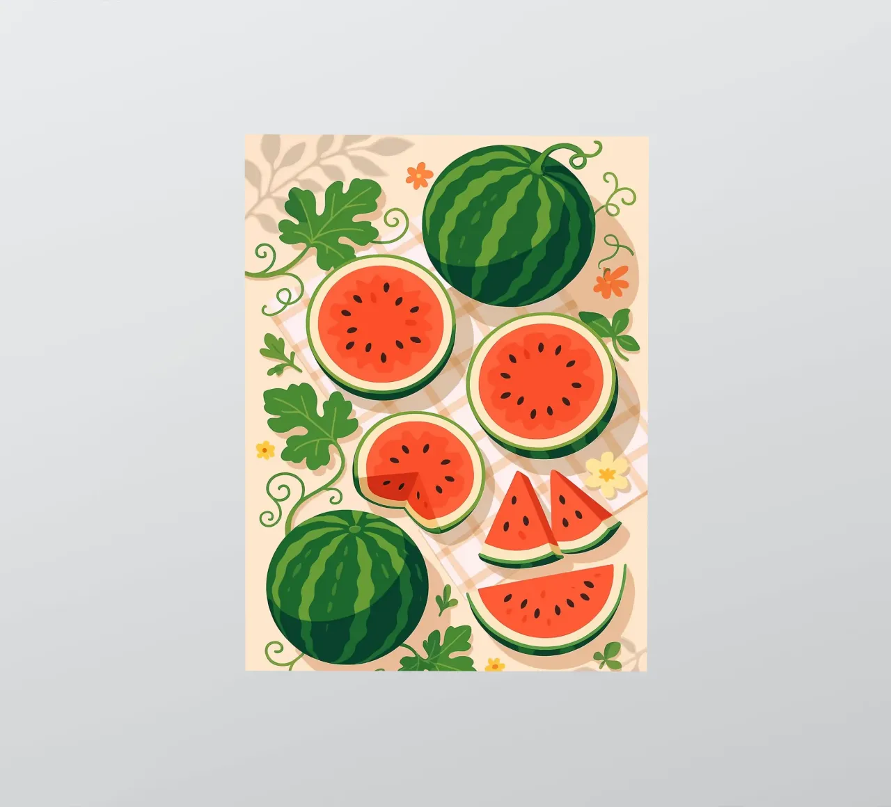 Sandía - Una mesa con estilo pegatina de BasicShopByBell