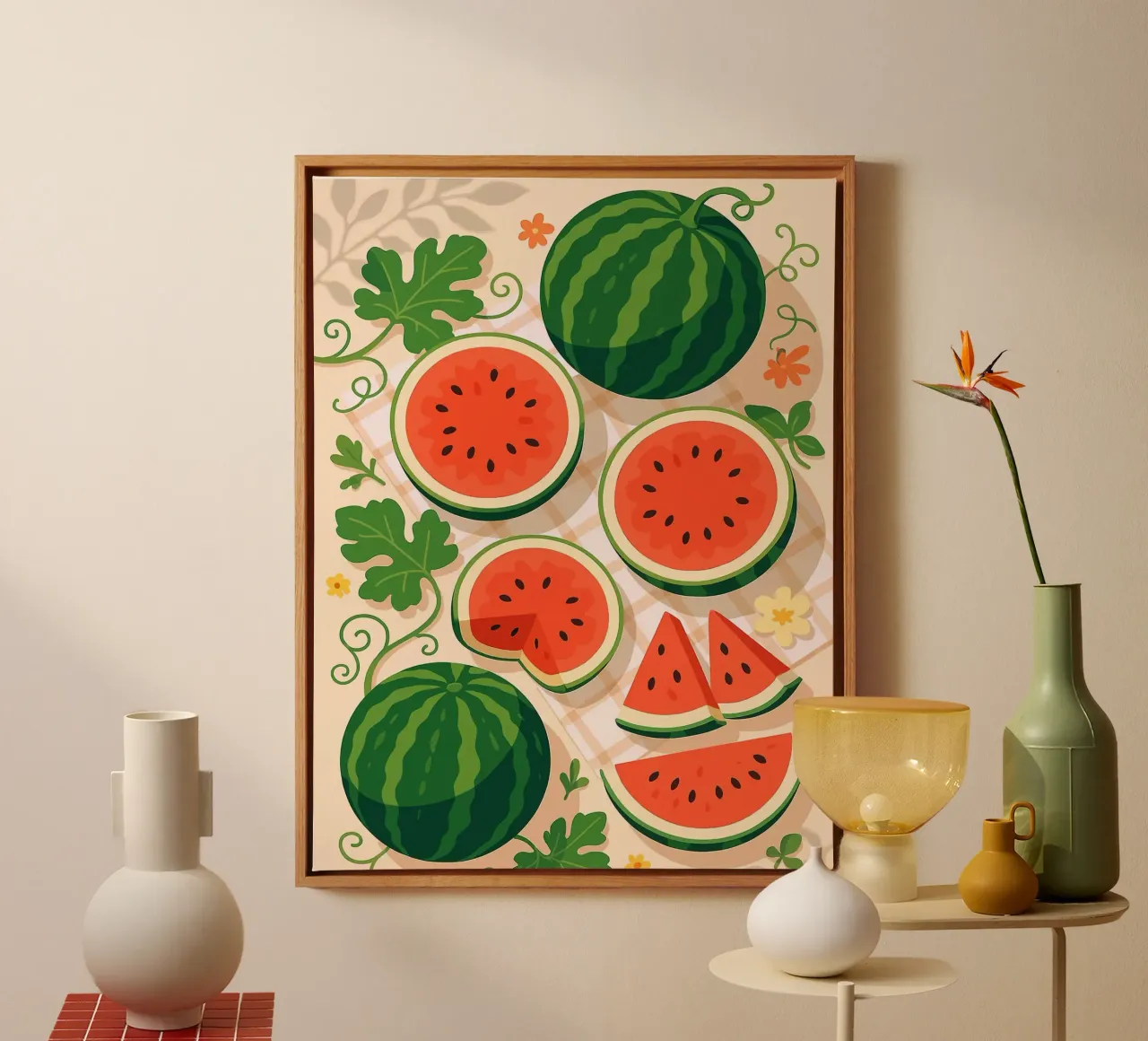 Sandía - Una mesa con estilo lienzo de BasicShopByBell