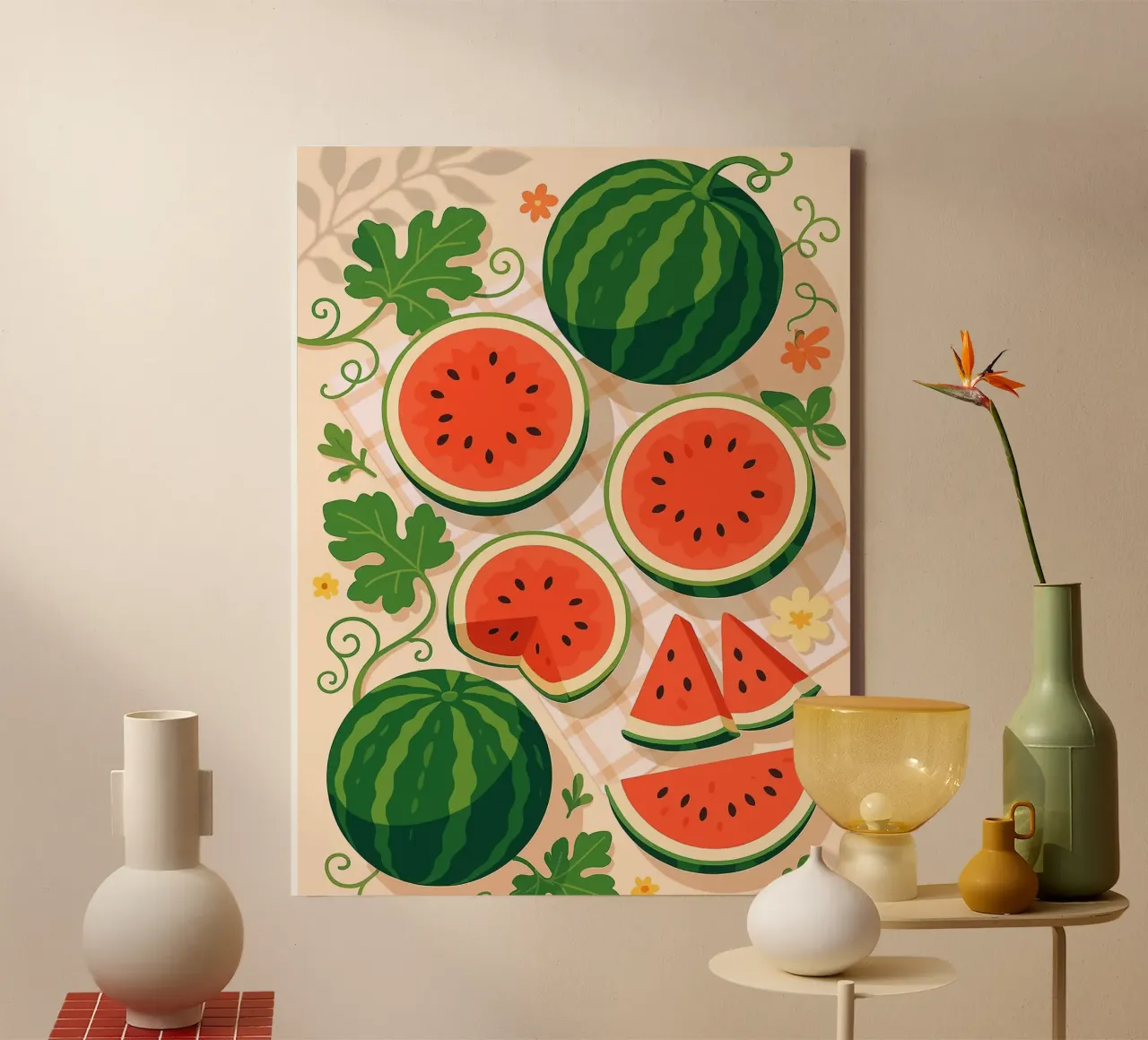 Sandía - Una mesa con estilo lienzo de BasicShopByBell