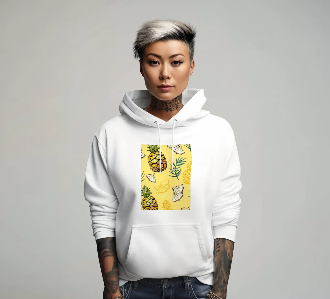 Pineapple Pattern felpa con cappuccio da BasicShopByBell