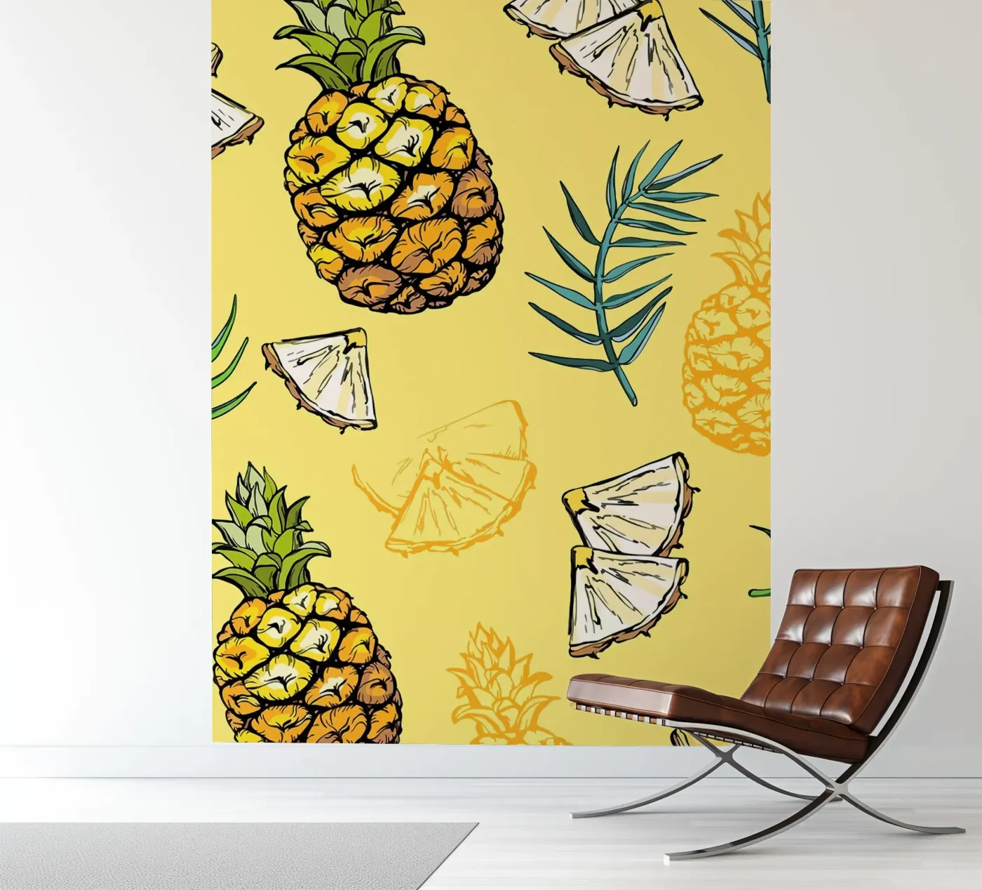 Pineapple Pattern fotobehang van BasicShopByBell
