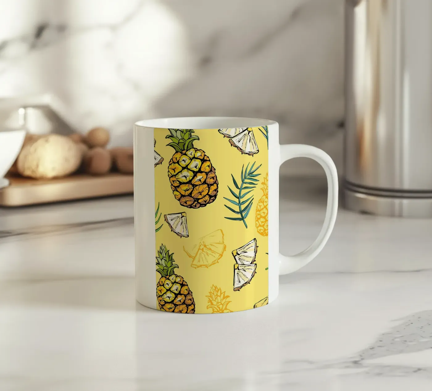 Pineapple Pattern ceramic mug by BasicShopByBell