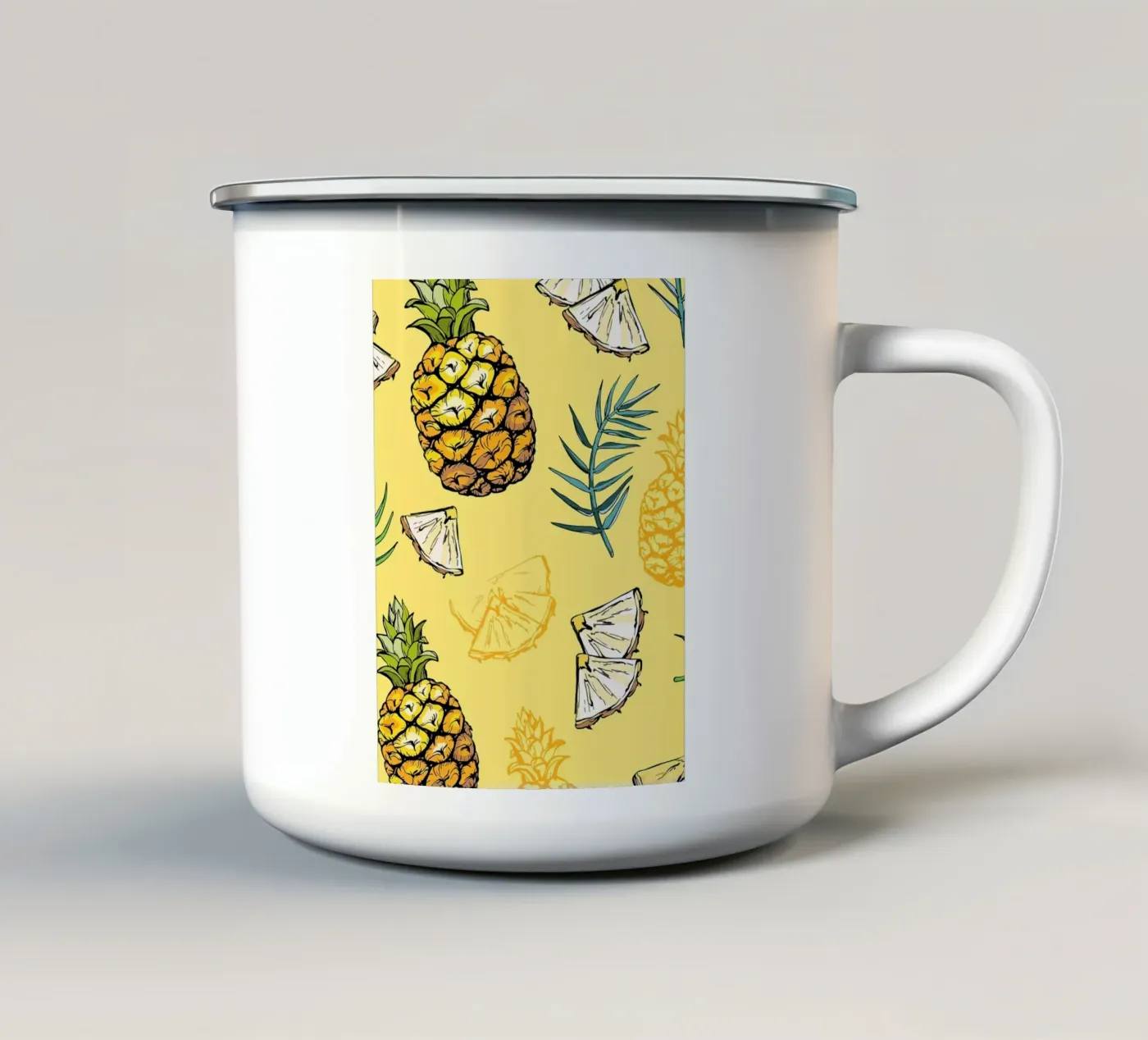 Pineapple Pattern enamel mug by BasicShopByBell