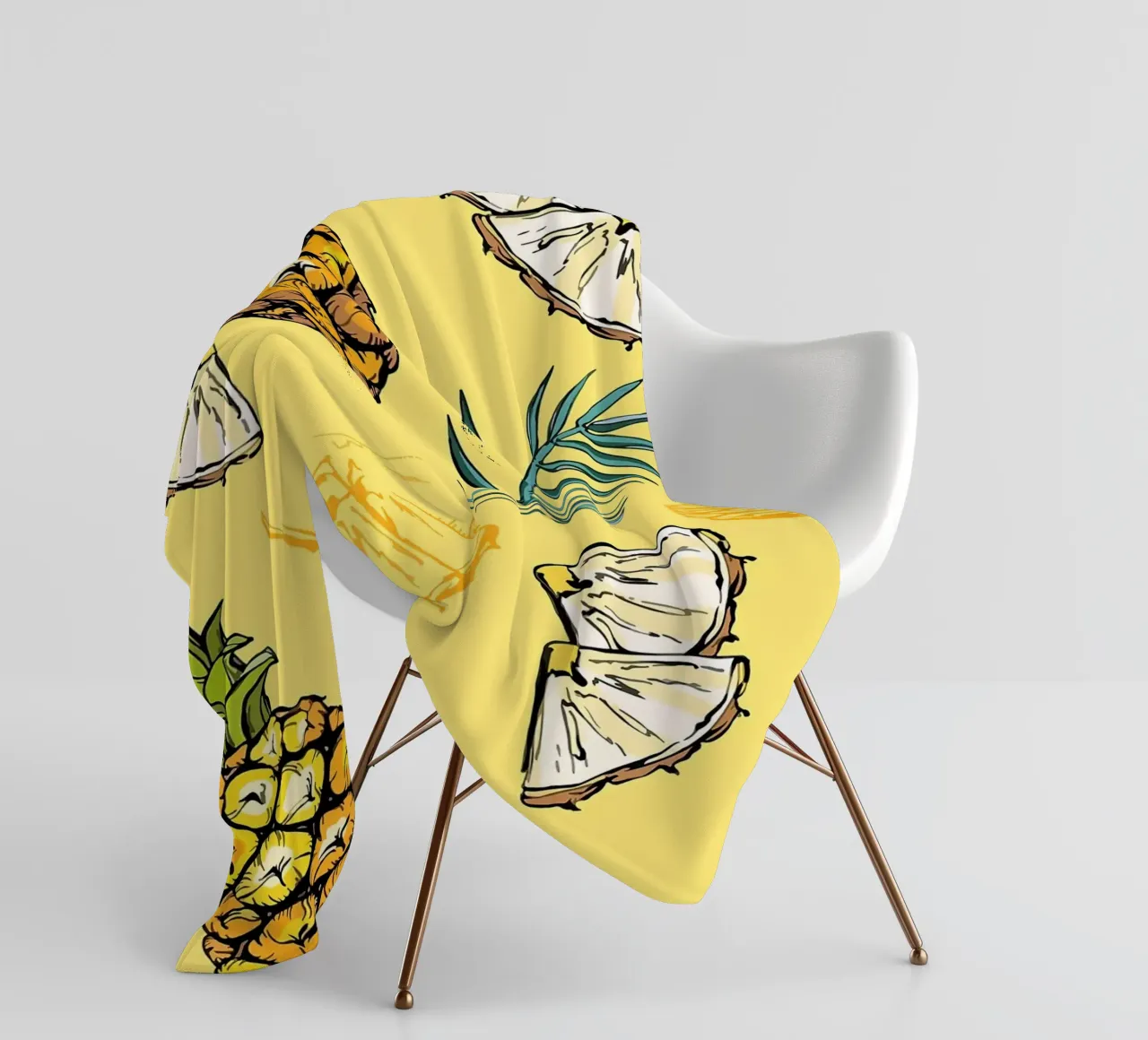 Pineapple Pattern fleece blanket by BasicShopByBell