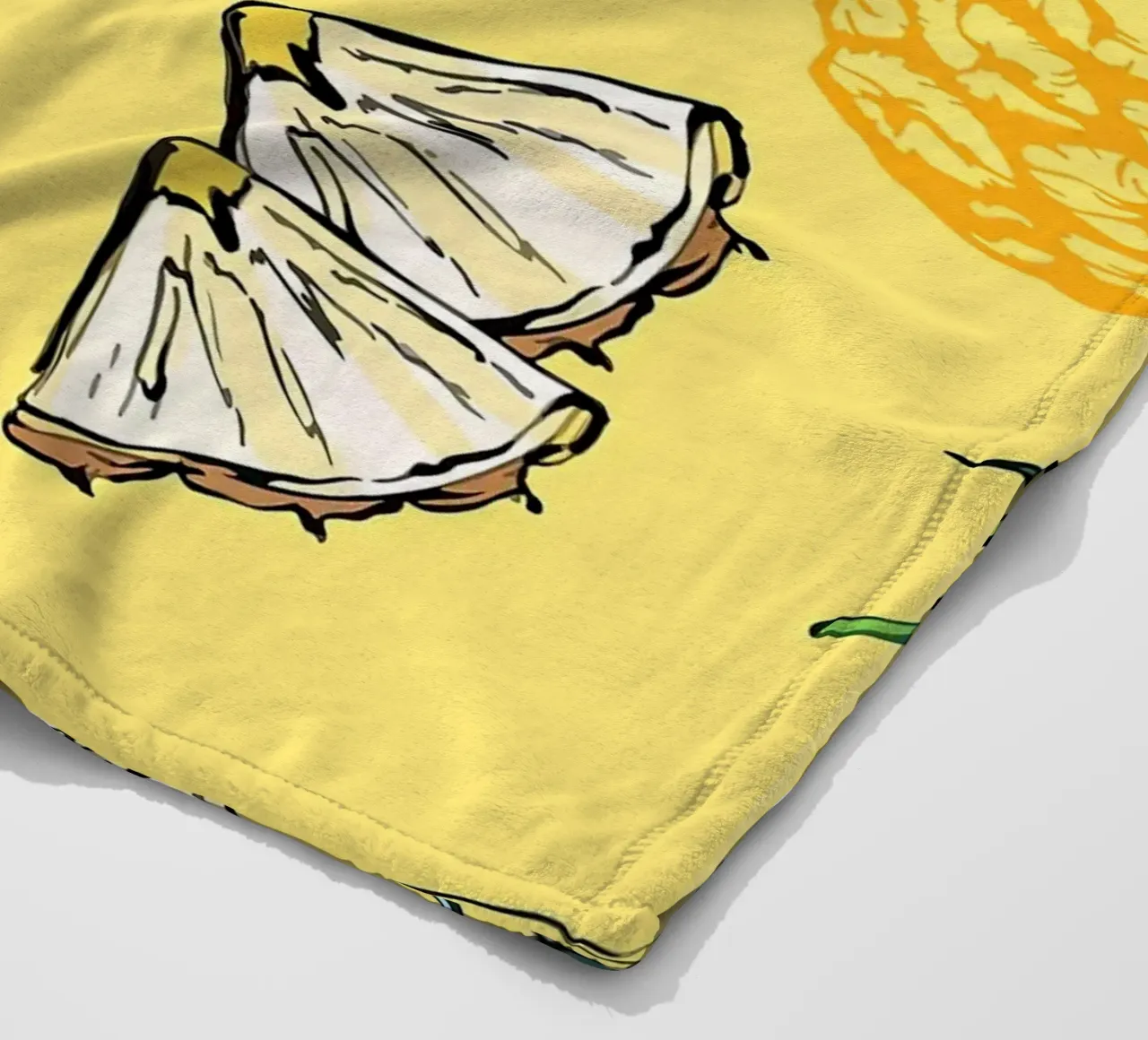 Pineapple Pattern fleece blanket by BasicShopByBell