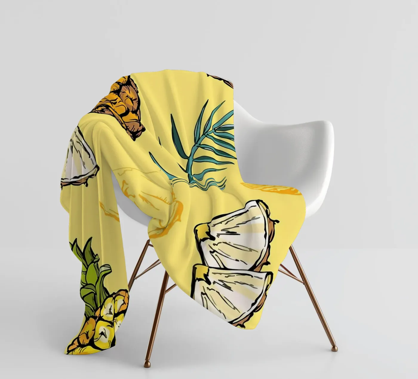Pineapple Pattern fleece blanket by BasicShopByBell
