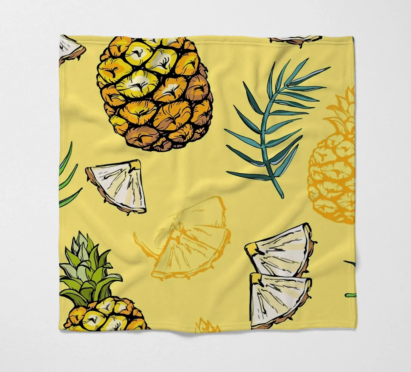 Pineapple Pattern fleece blanket by BasicShopByBell