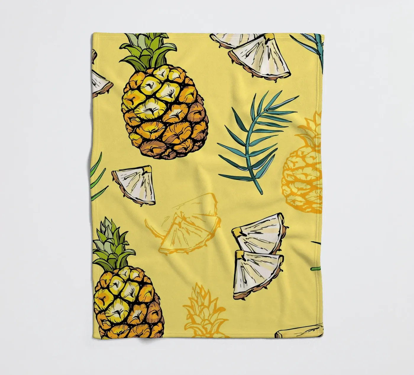 Pineapple Pattern fleece blanket by BasicShopByBell