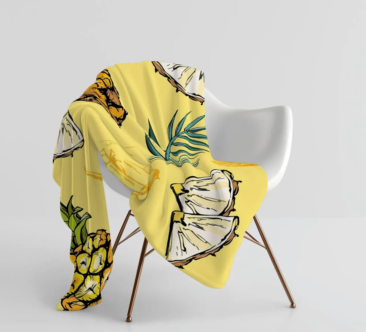 Pineapple Pattern fleece blanket by BasicShopByBell