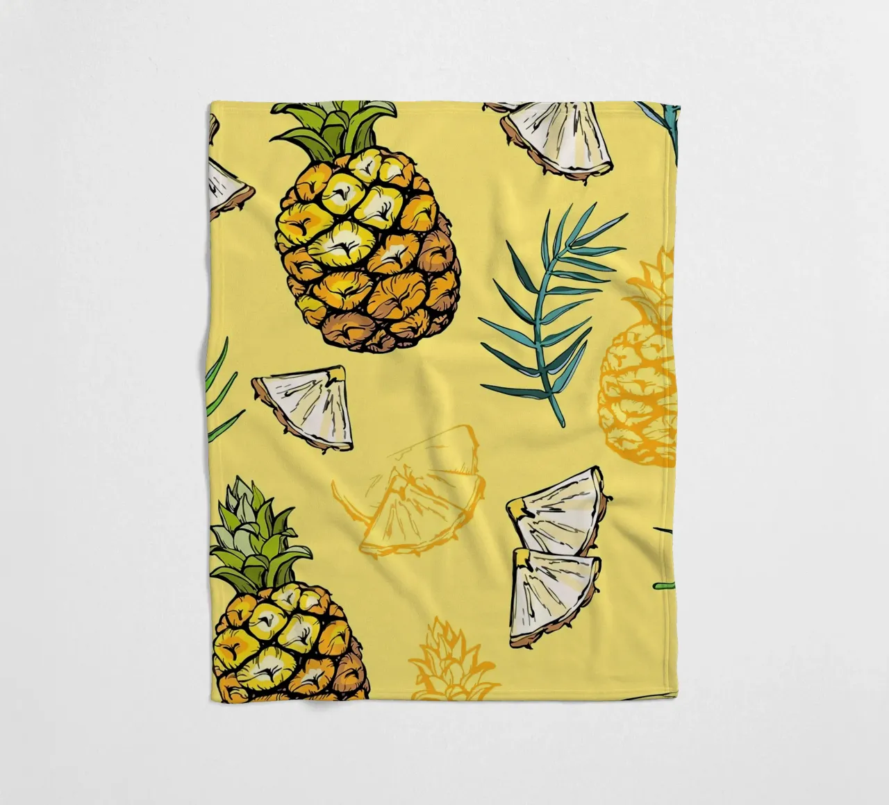 Pineapple Pattern fleece blanket by BasicShopByBell