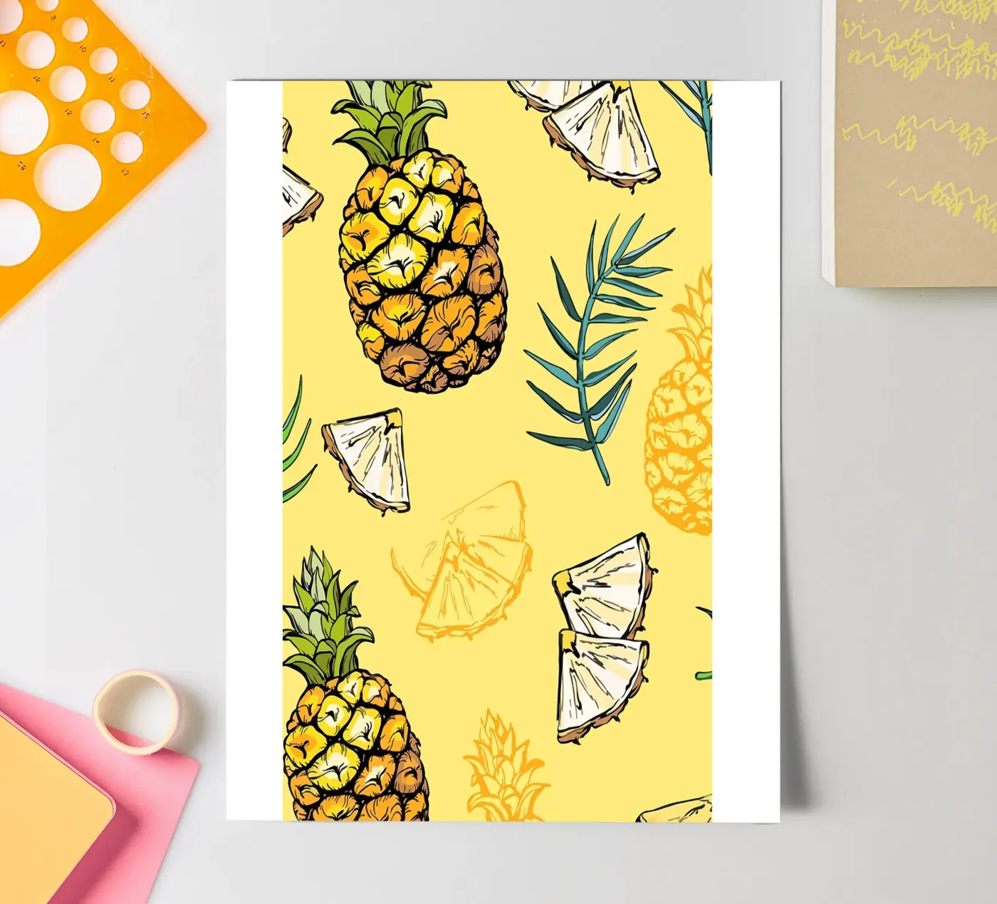 Ananas-Muster Stickerbogen von BasicShopByBell