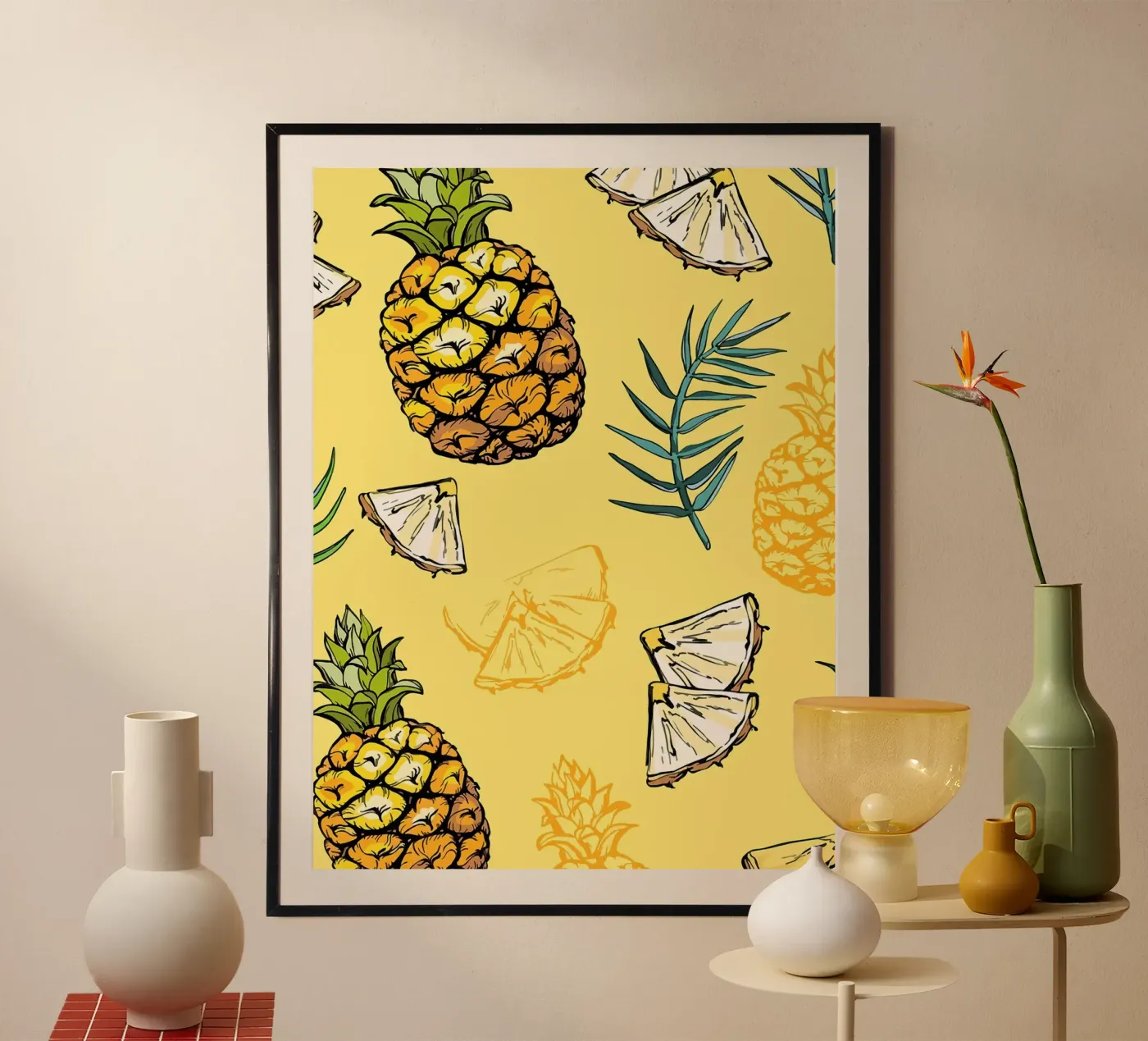 Pineapple Pattern poster by BasicShopByBell