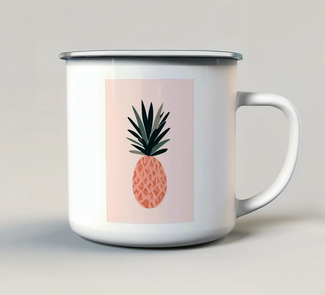 Illustrazione di ananas stilizzato tazza in smalto da BasicShopByBell