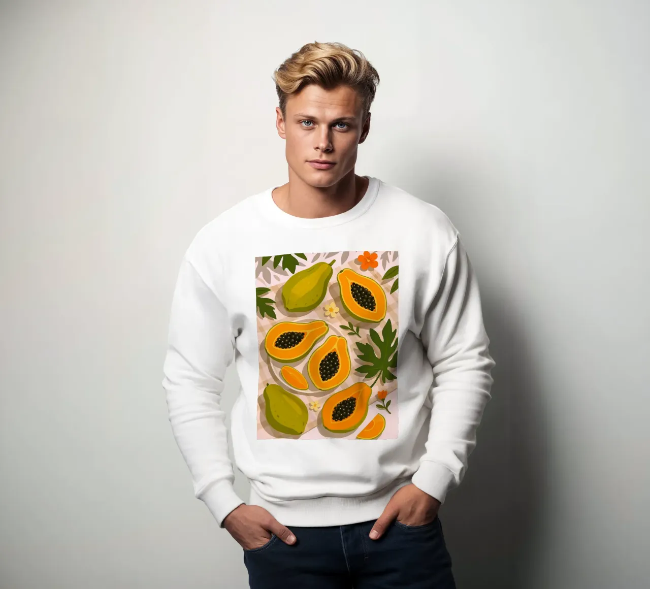 Papaya - Una tavola stilizzata felpa da BasicShopByBell