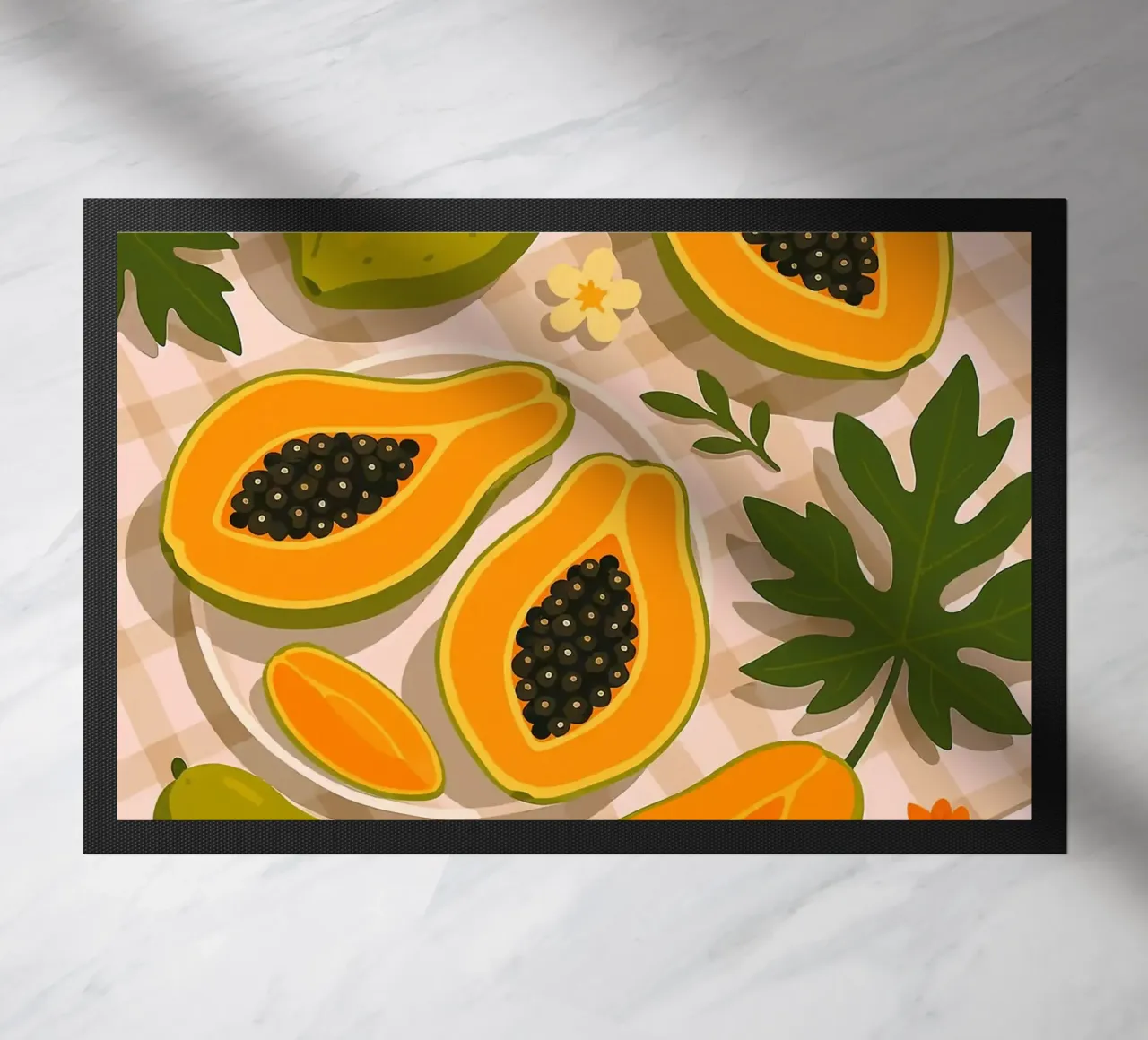 Papaya - Una mesa con estilo felpudo de BasicShopByBell