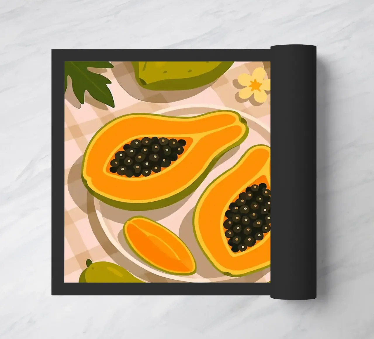 Papaya - Una mesa con estilo felpudo de BasicShopByBell