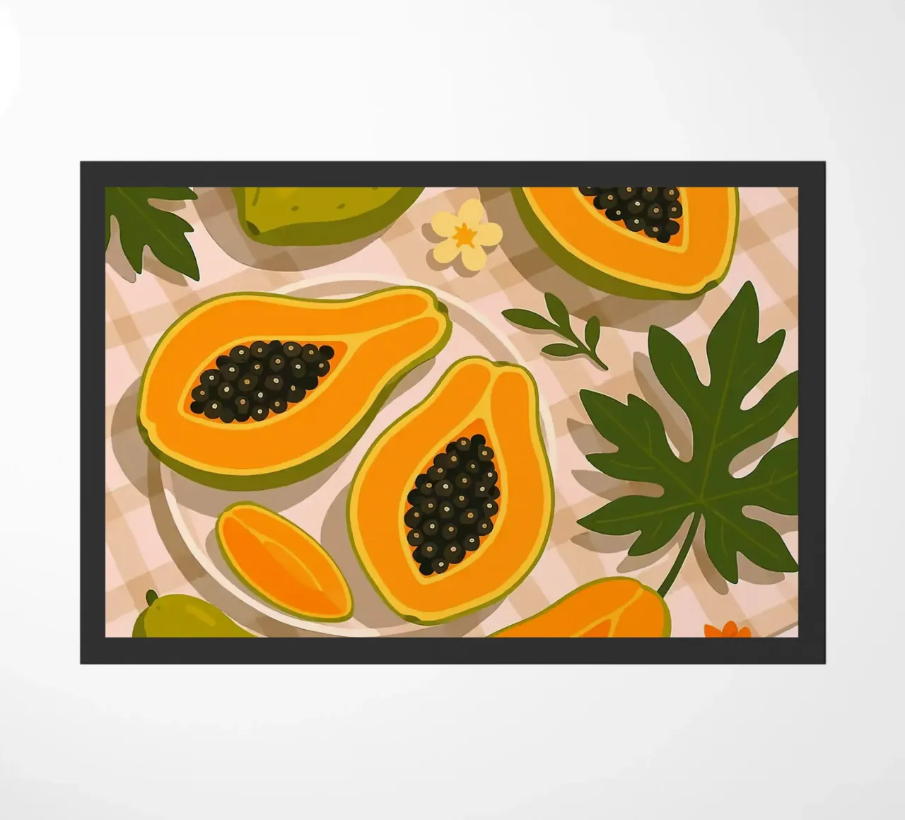 Papaya - Una mesa con estilo felpudo de BasicShopByBell