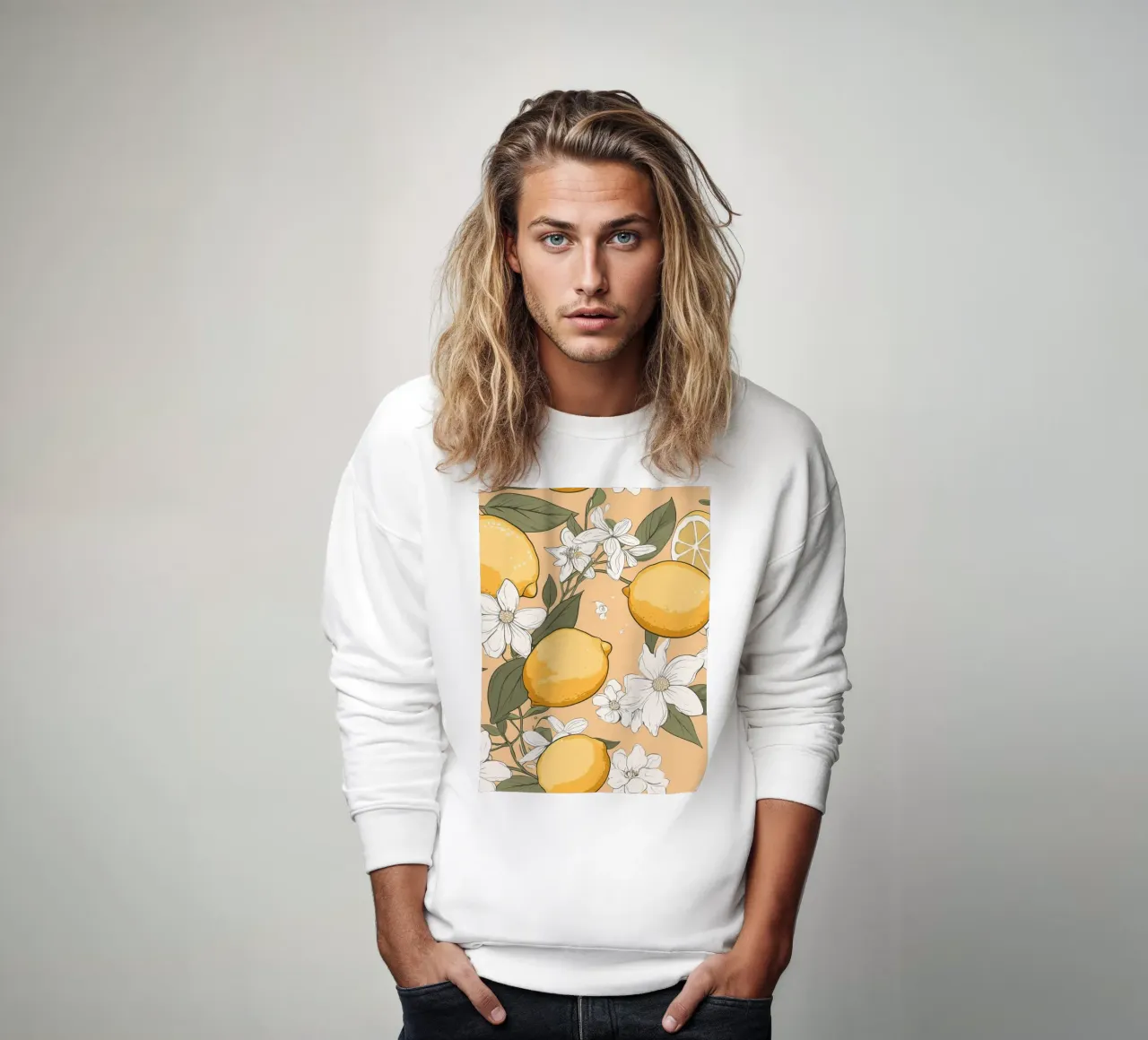 Motivo dei fiori di limone felpa da BasicShopByBell