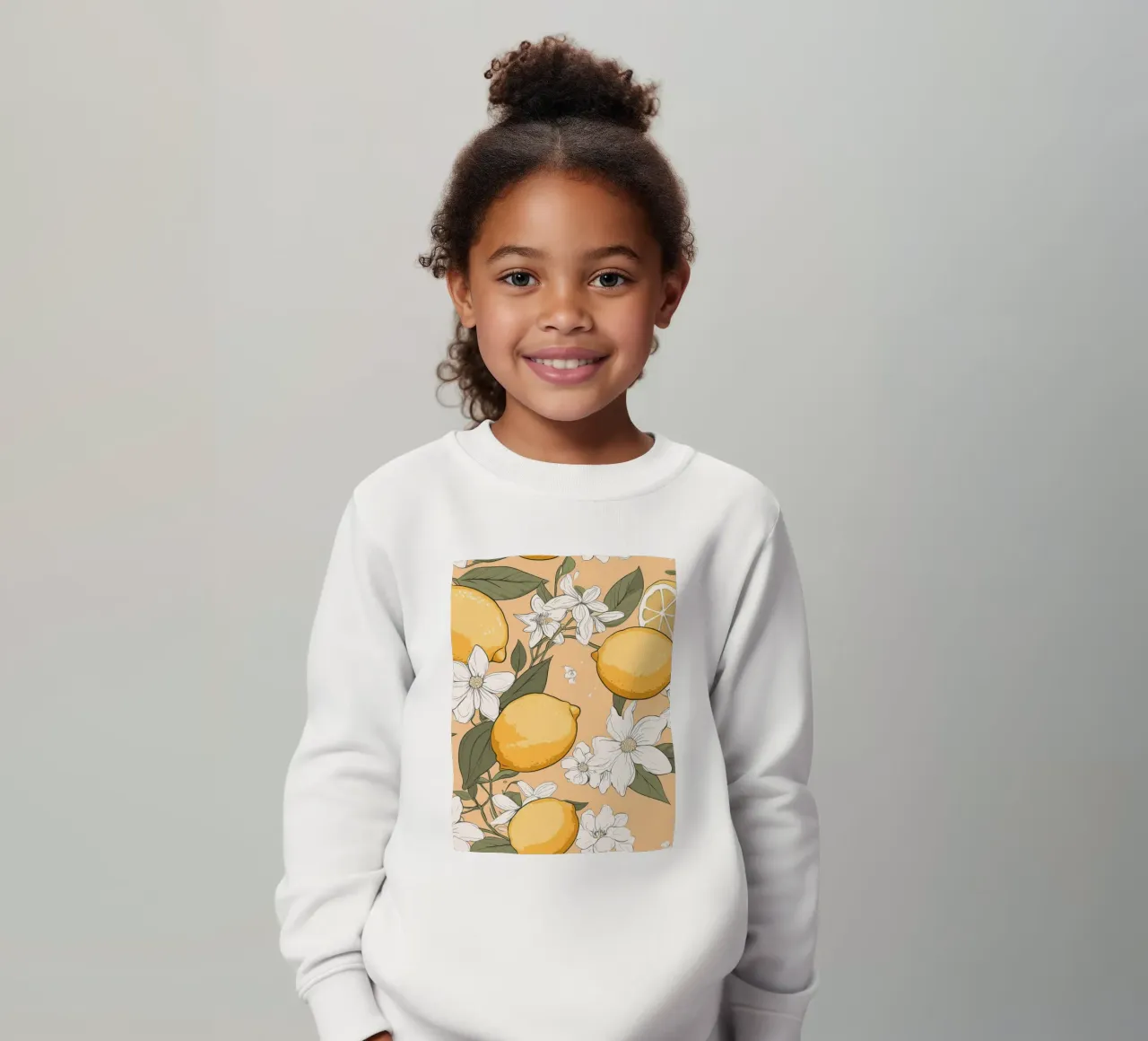 Motivo dei fiori di limone felpa bambino da BasicShopByBell