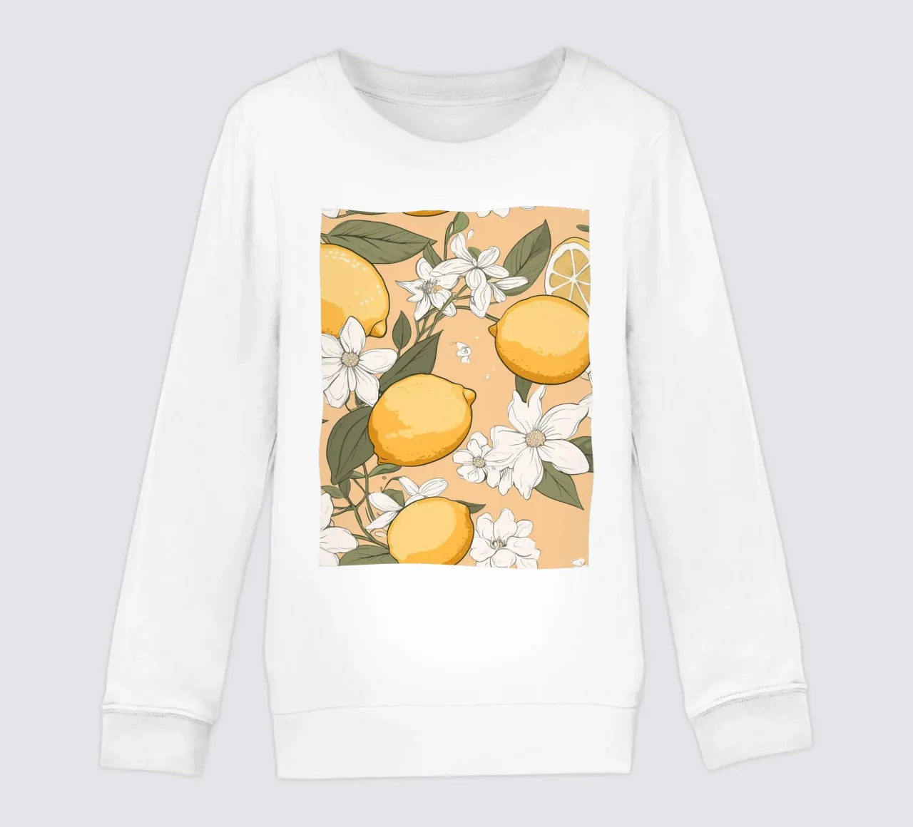 Motivo dei fiori di limone felpa bambino da BasicShopByBell
