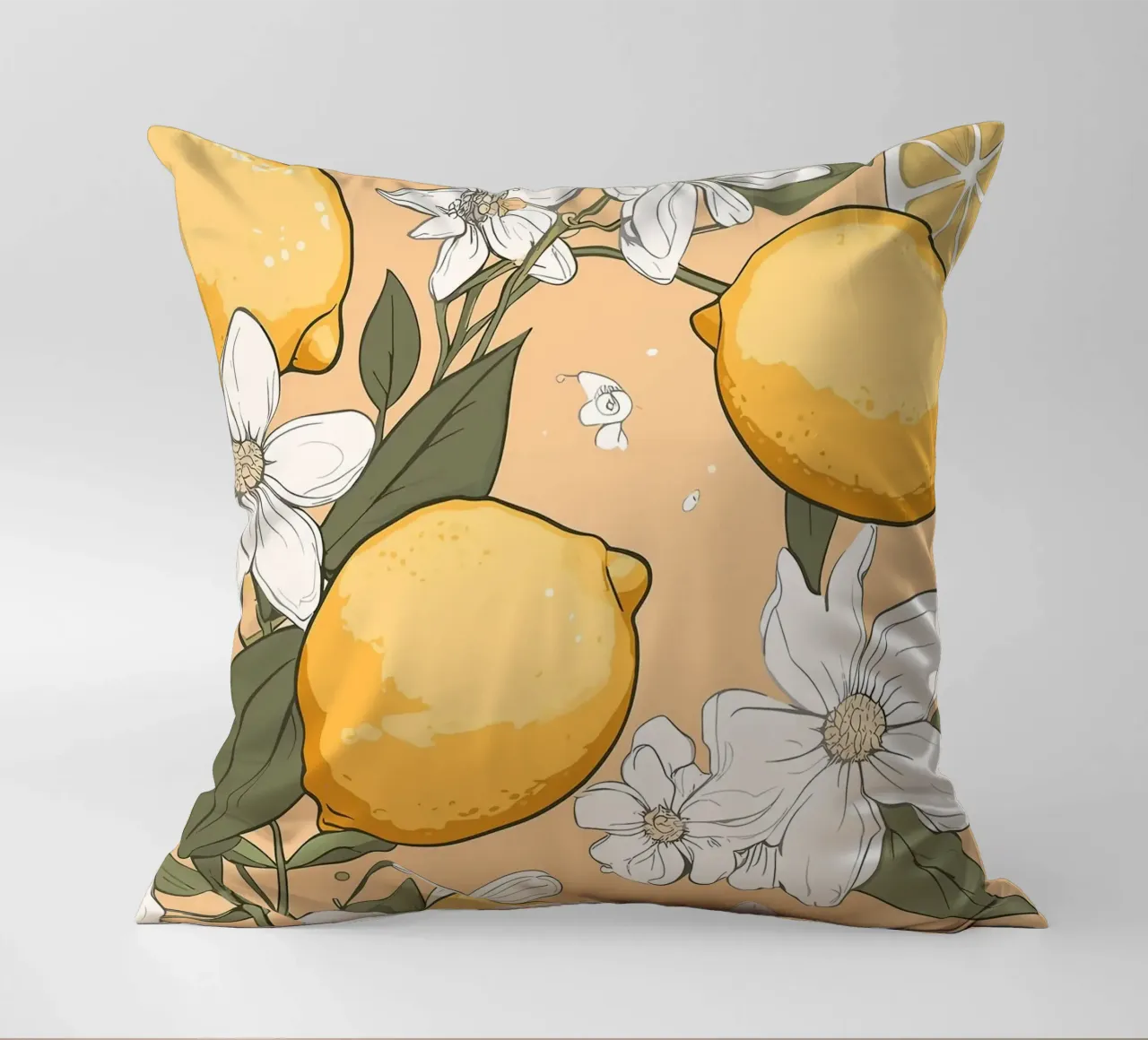 Motivo dei fiori di limone cuscino da BasicShopByBell