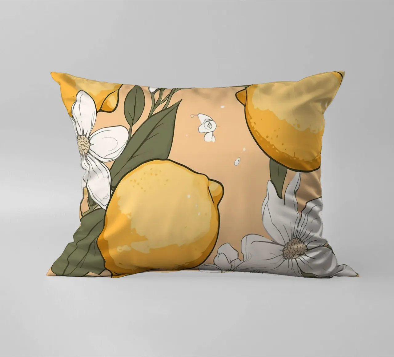 Motivo dei fiori di limone cuscino da BasicShopByBell