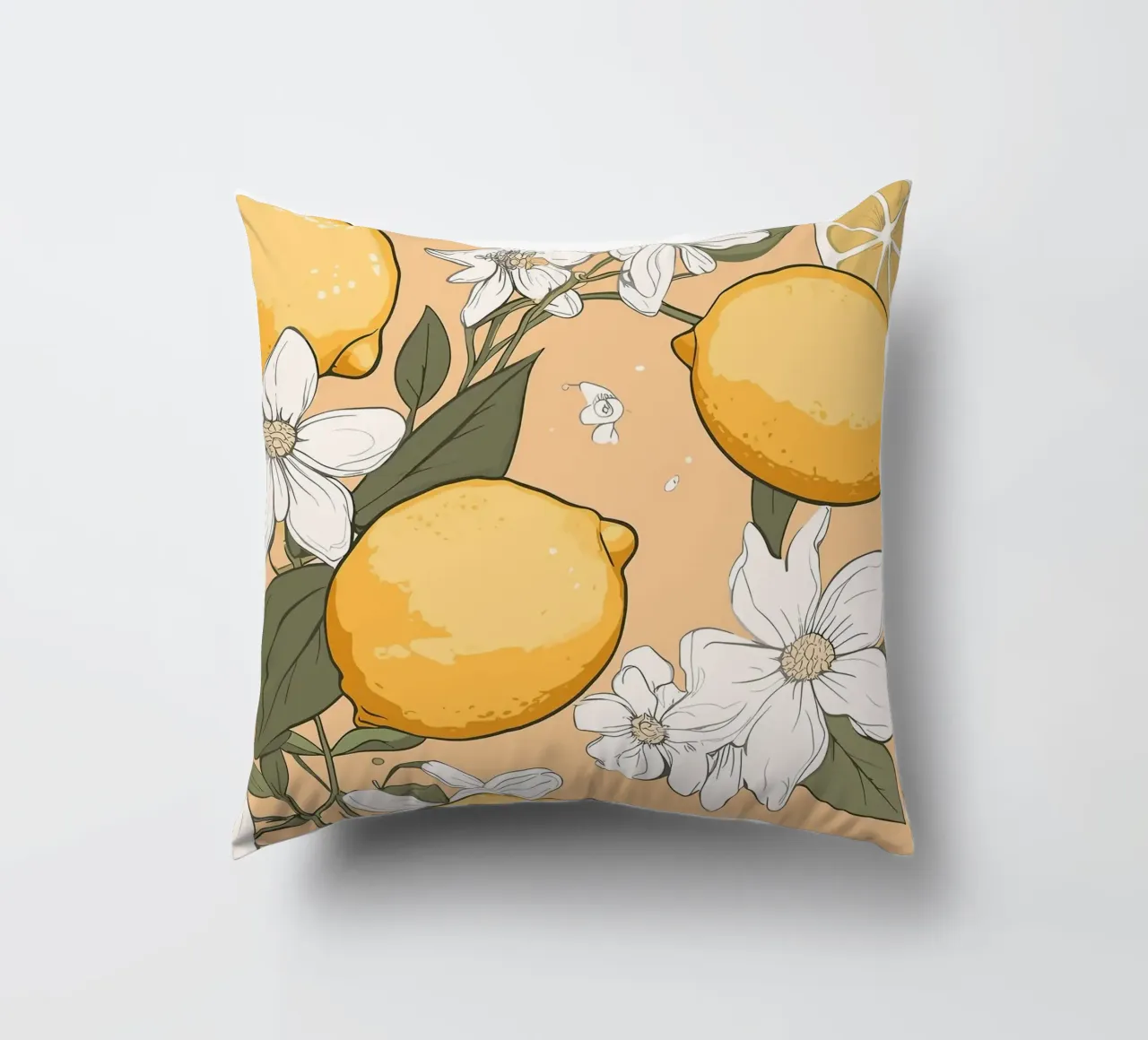 Motivo dei fiori di limone cuscino da BasicShopByBell