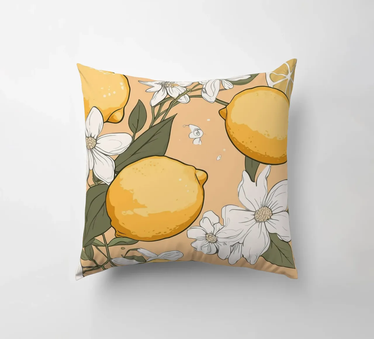 Motivo dei fiori di limone cuscino da BasicShopByBell