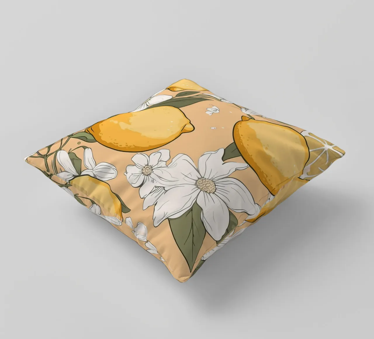 Motivo dei fiori di limone cuscino da BasicShopByBell