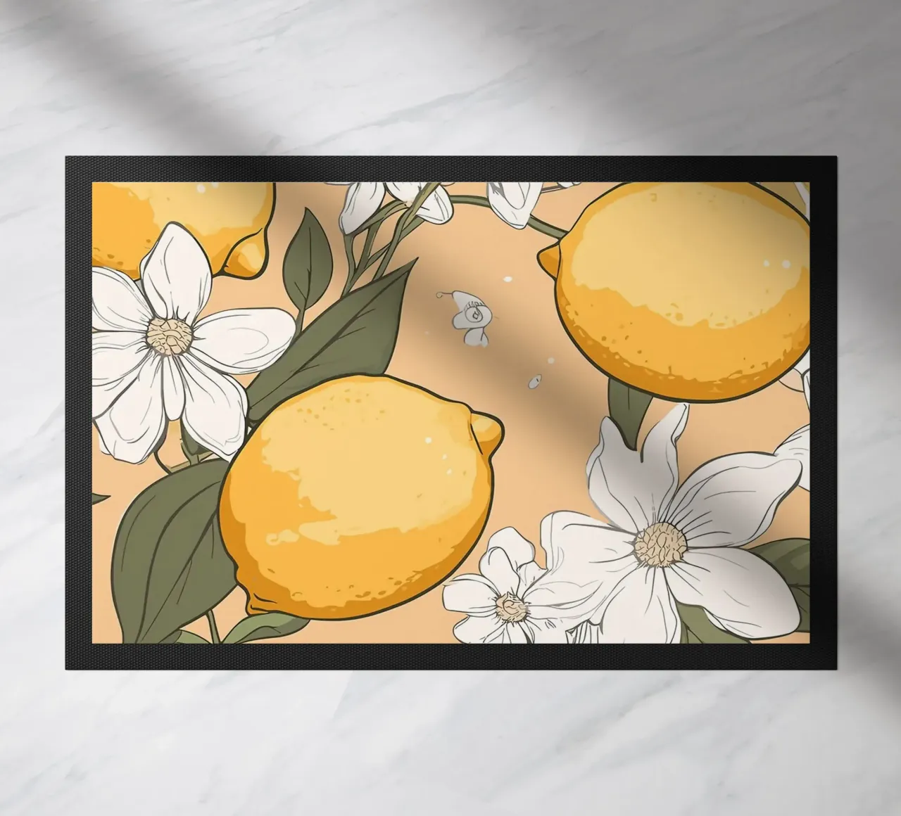 Motivo dei fiori di limone zerbino da BasicShopByBell
