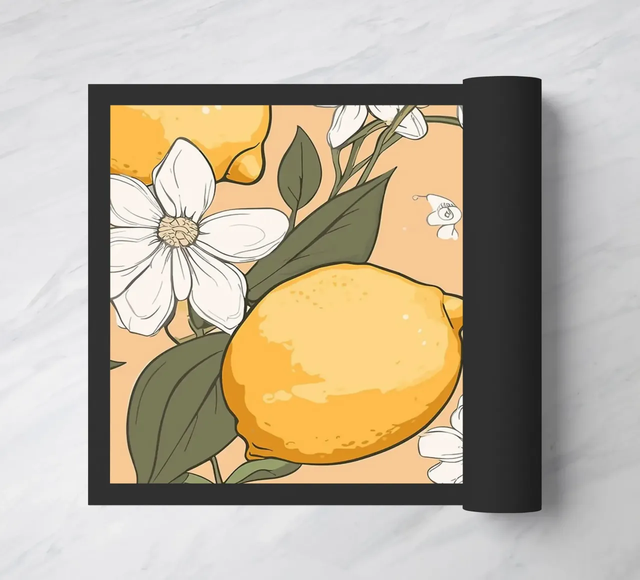Motivo dei fiori di limone zerbino da BasicShopByBell