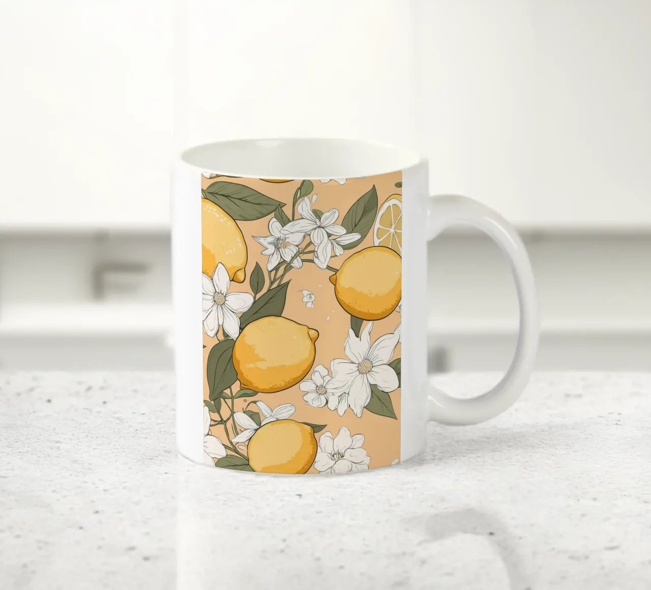 Motivo dei fiori di limone tazza in ceramica da BasicShopByBell