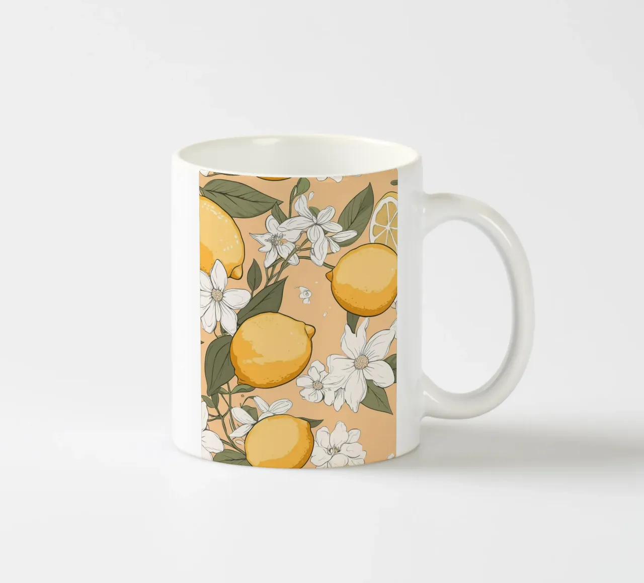Motivo dei fiori di limone tazza in ceramica da BasicShopByBell