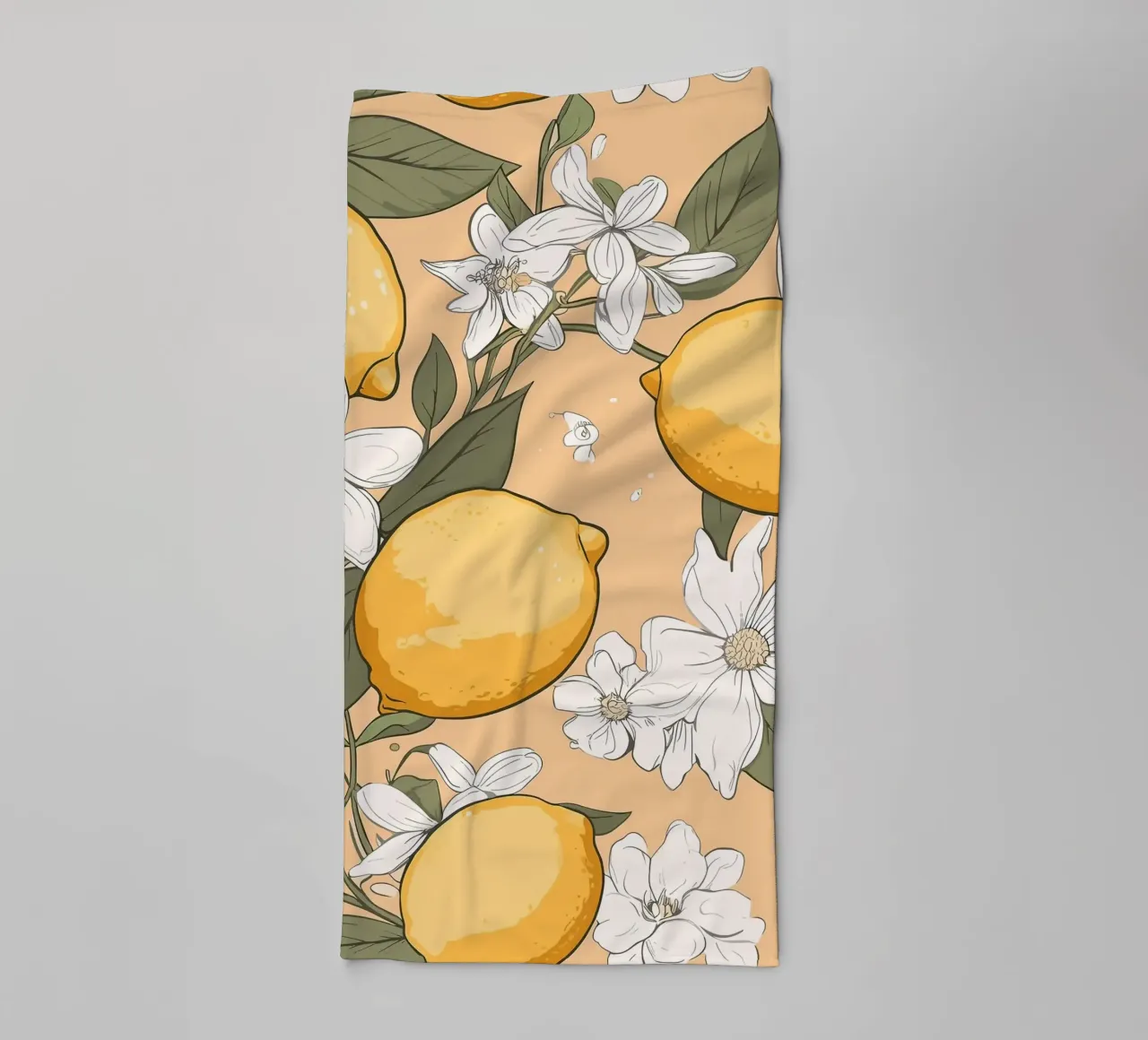 Lemon Blossom Pattern towel by BasicShopByBell