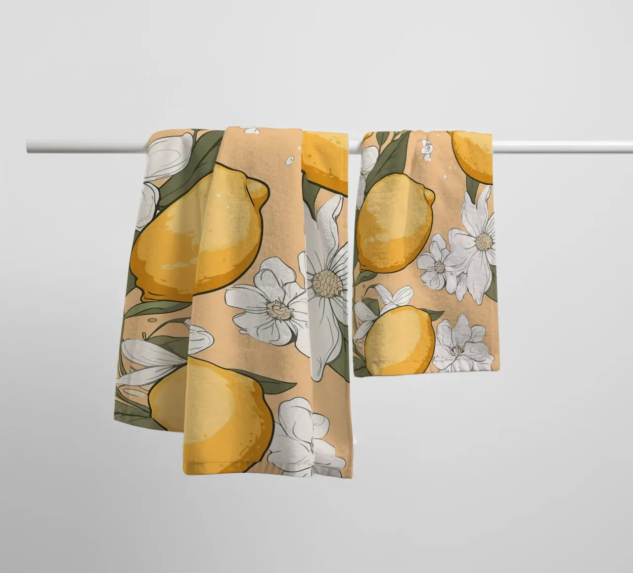 Lemon Blossom Pattern towel by BasicShopByBell