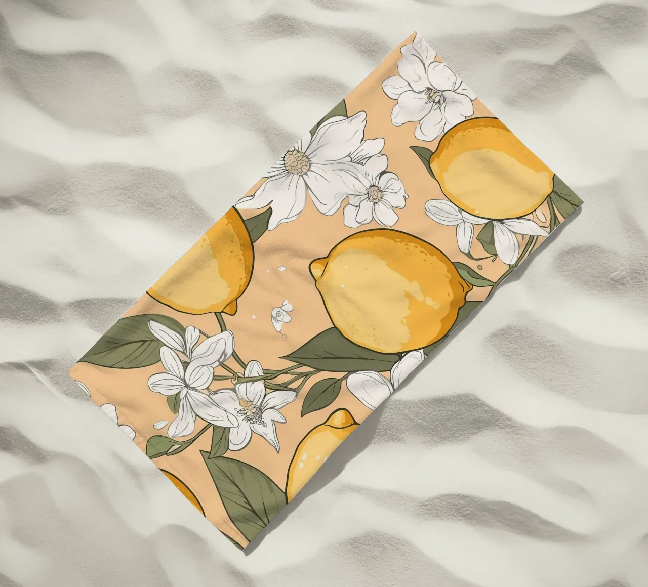 Motivo dei fiori di limone telo mare da BasicShopByBell