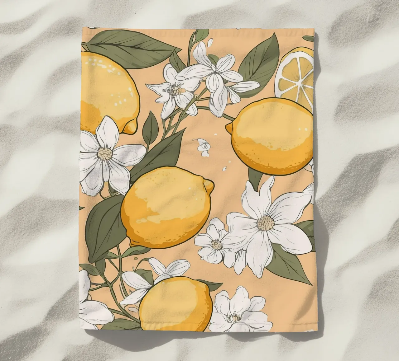 Motivo dei fiori di limone telo mare da BasicShopByBell