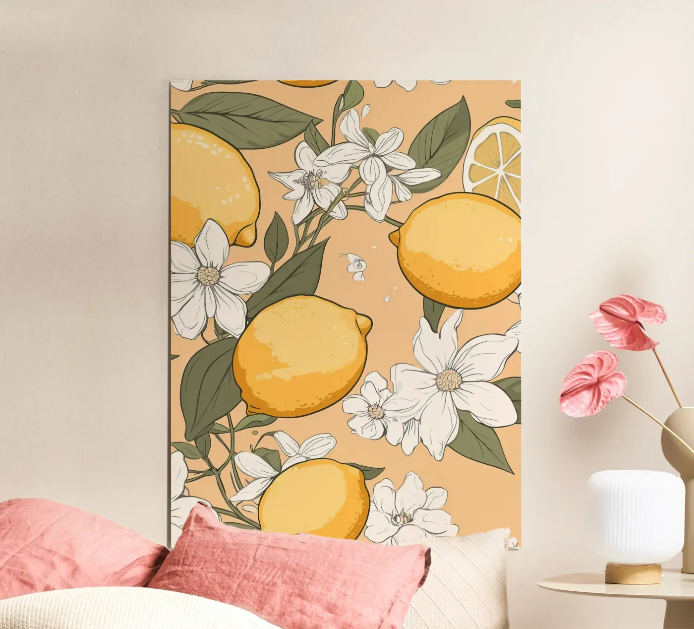 Lemon Blossom Pattern poster by BasicShopByBell